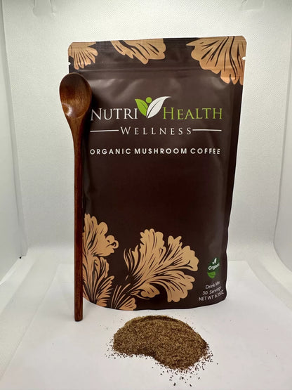 Organic Mushroom Coffee | Pack of 2 | Nutri Health Wellness | 60 Servings + Free Spoon